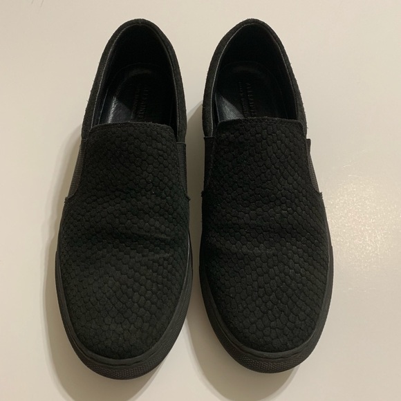 All Saints Shoes - ALLSAINTS - black suede slip on sneakers